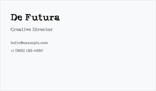 De Futura Business Card
