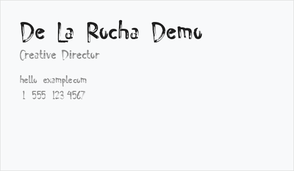 De La Rocha Demo Business Card