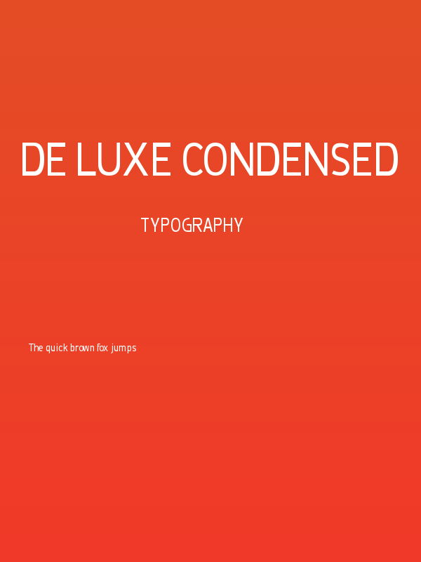 De Luxe Condensed Poster