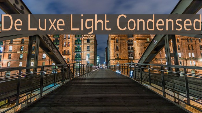 De Luxe Light Condensed Font examples