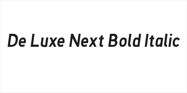 De Luxe Next Bold Italic Logo