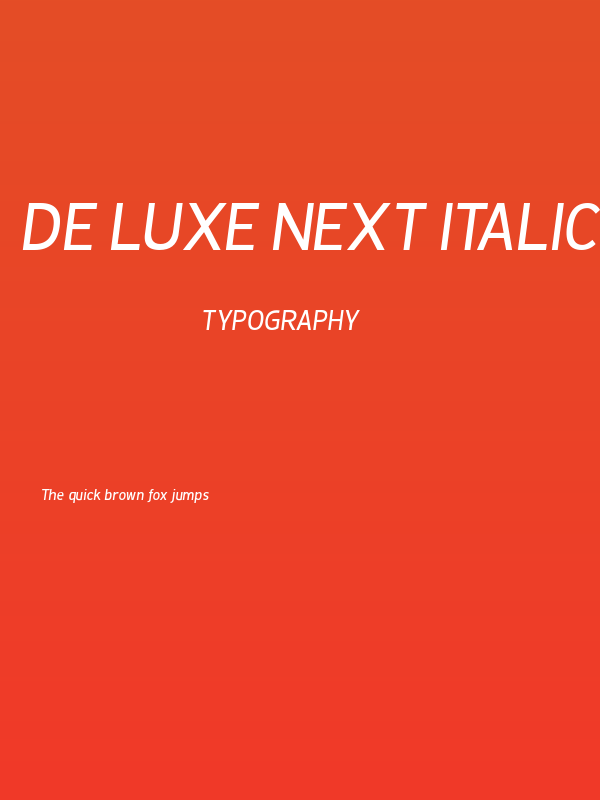 De Luxe Next Italic Poster