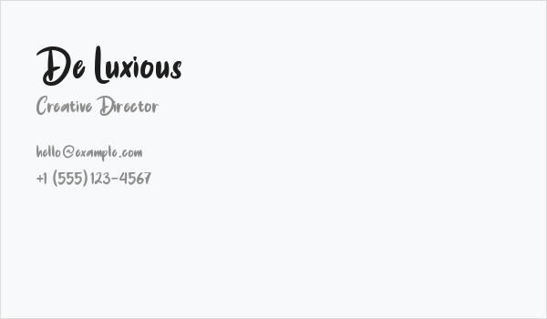 De Luxious Business Card