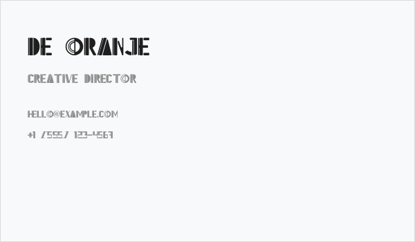 De Oranje Business Card