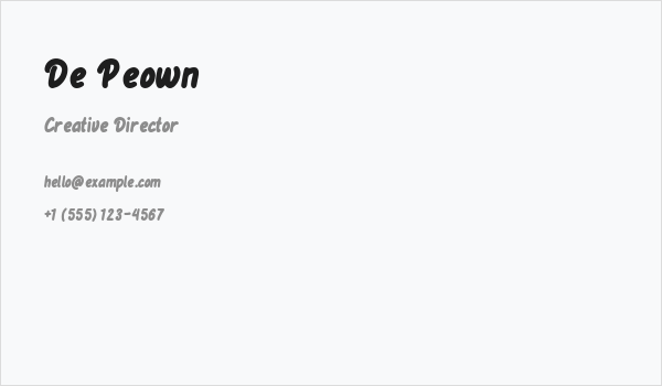 De Peown Business Card