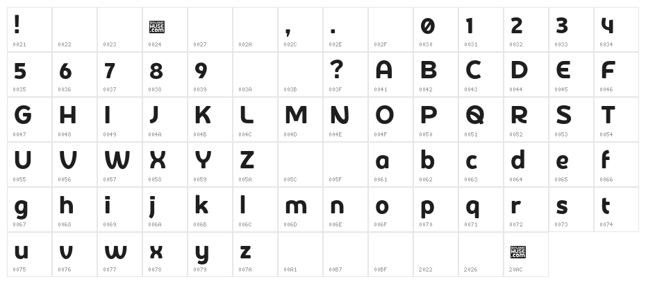 De Rotterdam Demo Regular Character Map