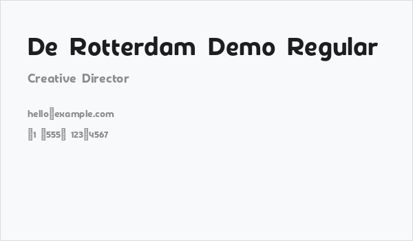 De Rotterdam Demo Regular Business Card