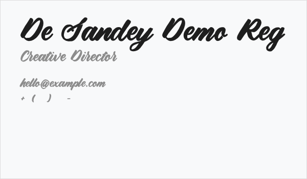 De Sandey Demo Reg Business Card
