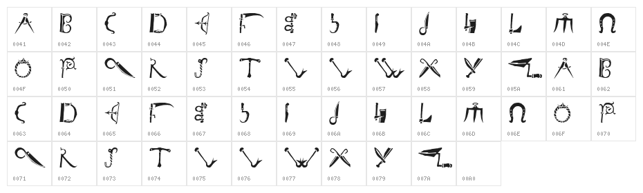 DeBalmeInitials Character Map