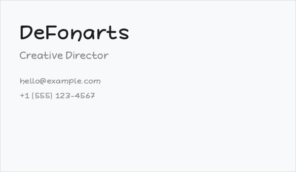 DeFonarts Business Card