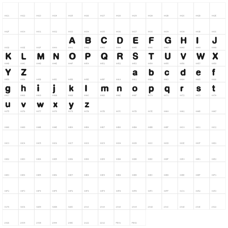 DeFonte-DemiGrasreduit Character Map