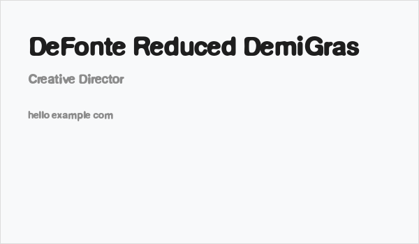 DeFonte Reduced DemiGras Business Card