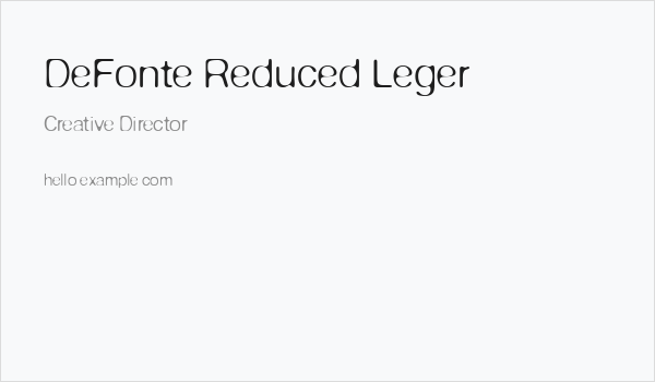 DeFonte Reduced Leger Business Card