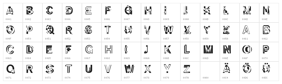 DeKunst-Initialen Character Map
