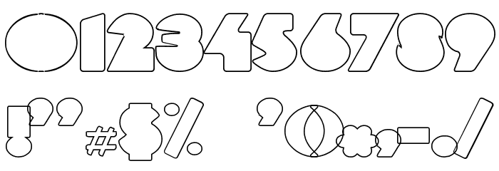 DeLarge Outline Font OTHER CHARS