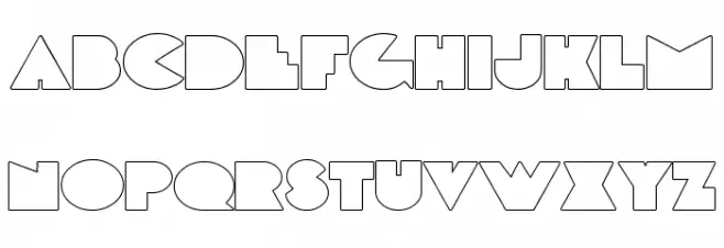 DeLarge Outline Font LOWERCASE