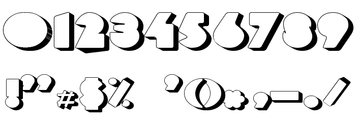 DeLarge Shadow Font OTHER CHARS