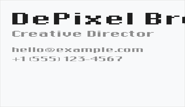DePixel BreitFett Business Card