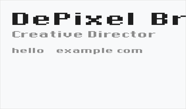 DePixel-BreitFettreduced Business Card