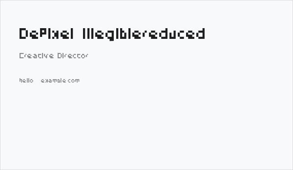 DePixel-Illegiblereduced Business Card