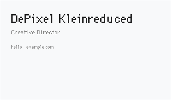 DePixel-Kleinreduced Business Card