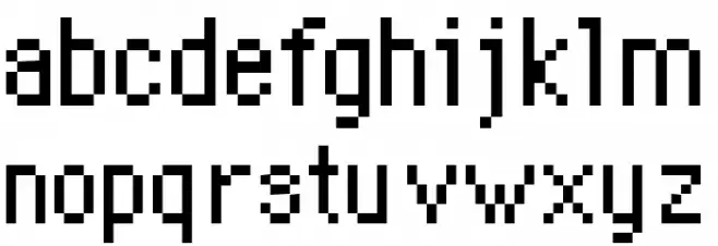 DePixel Schmal Caratteri MINUSCOLO
