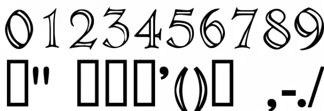 DeRoos Caps Font Alte caractere