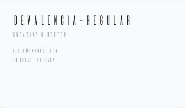 DeValencia-Regular Business Card