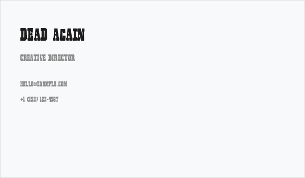 Dead Again Business Card