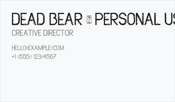 Dead Bear - Personal Use Business Card