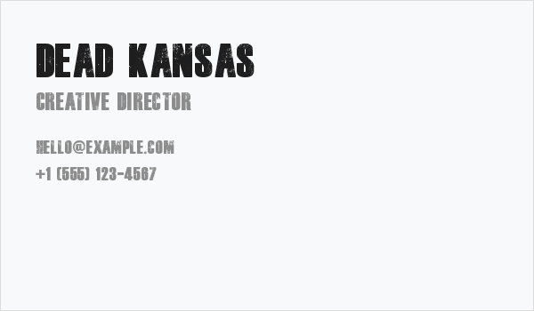 Dead Kansas Business Card