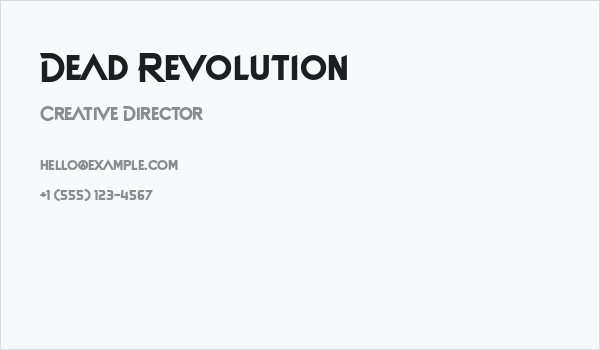 Dead Revolution Business Card