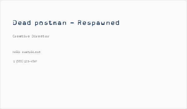 Dead postman - Respawned Business Card