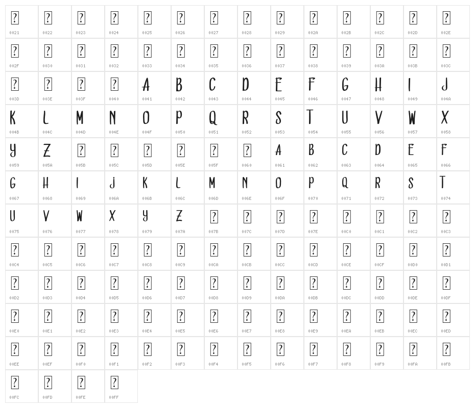 Dead solD Character Map