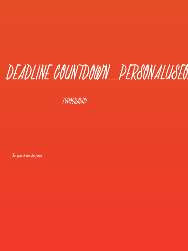 Deadline Countdown_PersonalUseOnly Poster