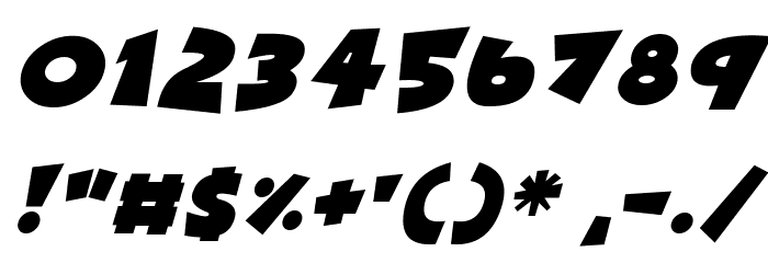 Deadly Cute Italic Font OTHER CHARS