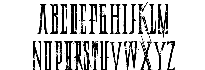 DeadlyBlackChain Font LOWERCASE