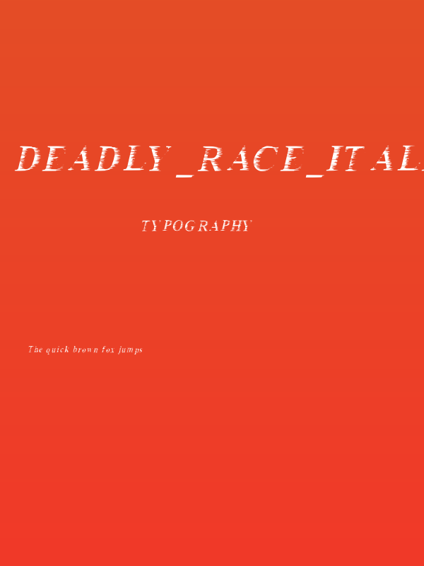Deadly_race_Italic Poster