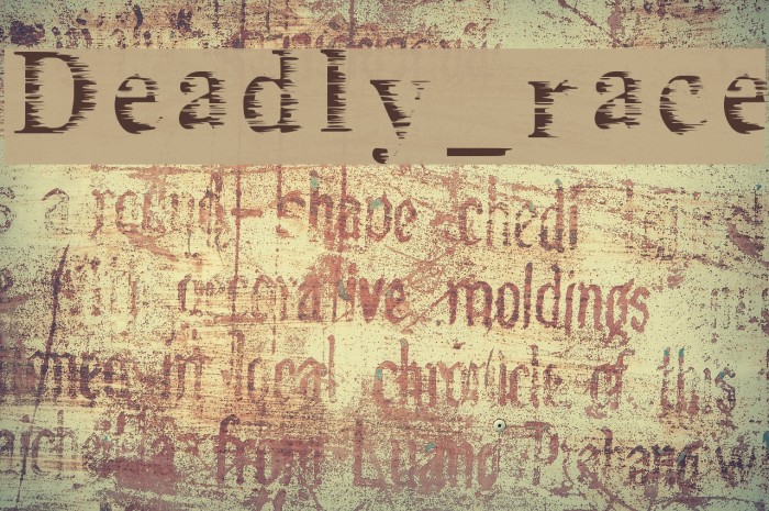 Deadly_race Font examples