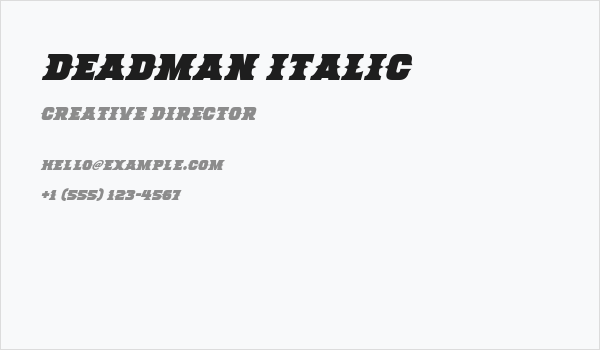 Deadman Italic Business Card