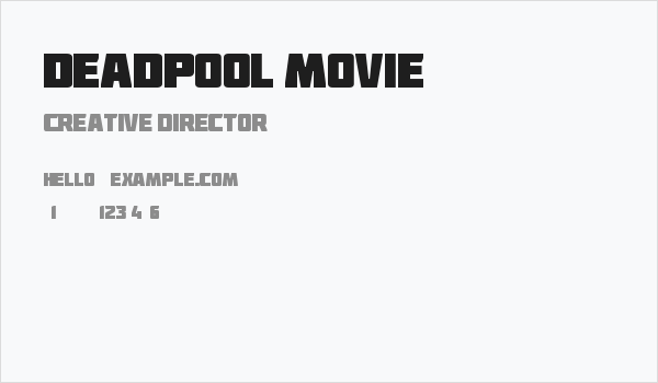 Deadpool Movie Business Card