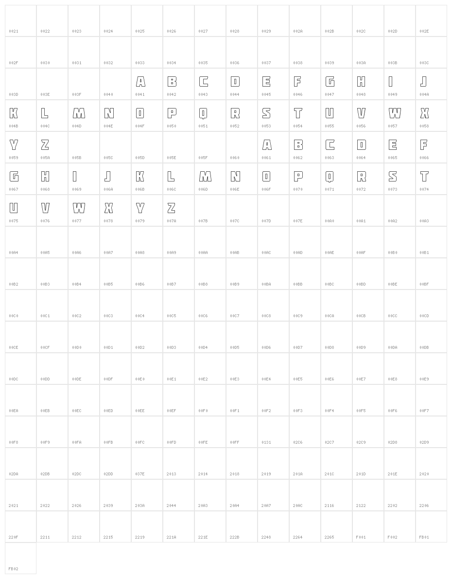 Deadpool Outline Character Map