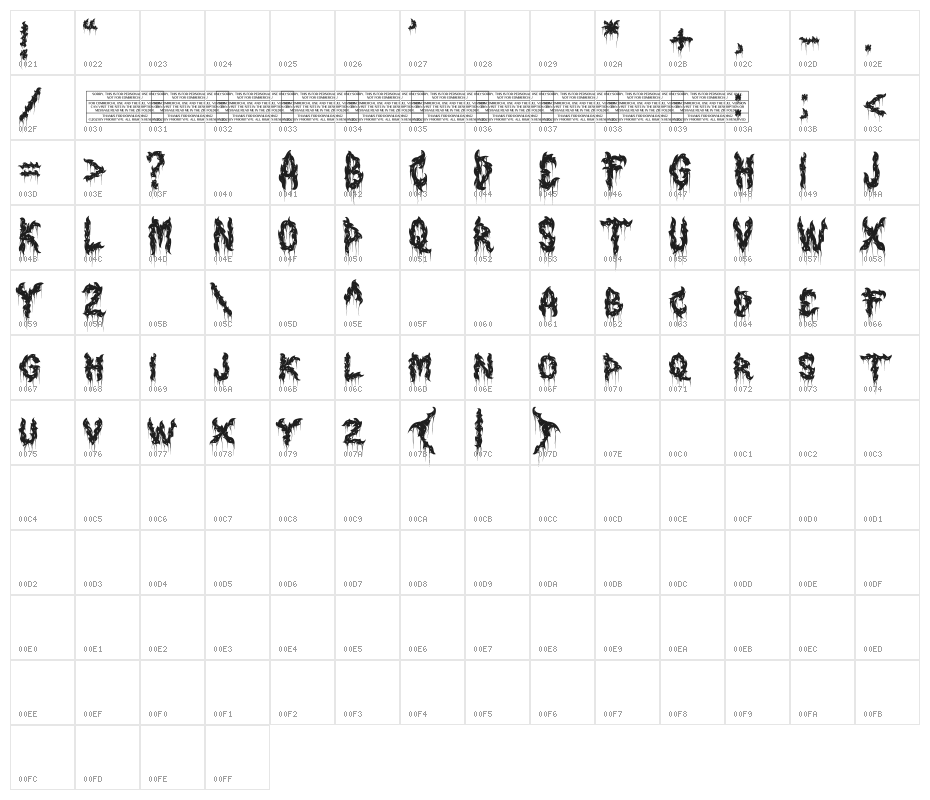 Deadwax DEMO Regular Character Map