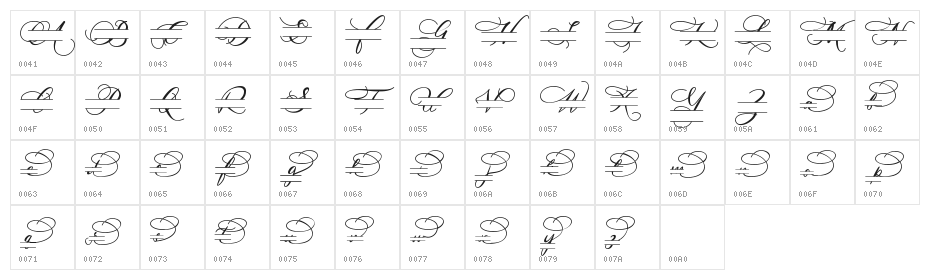 Dealova Monogram_Personal Use Character Map