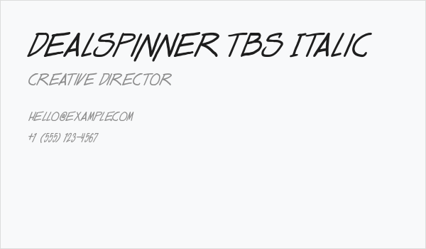 Dealspinner TBS Italic Business Card
