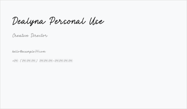 Dealyna Personal Use Business Card