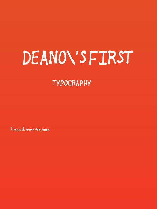 Deano's First Poster