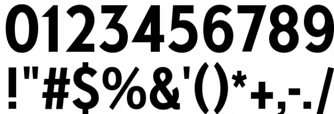 Deansgate Condensed Bold Font OTHER CHARS