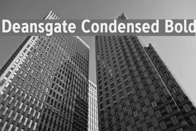 Deansgate Condensed Bold Font examples