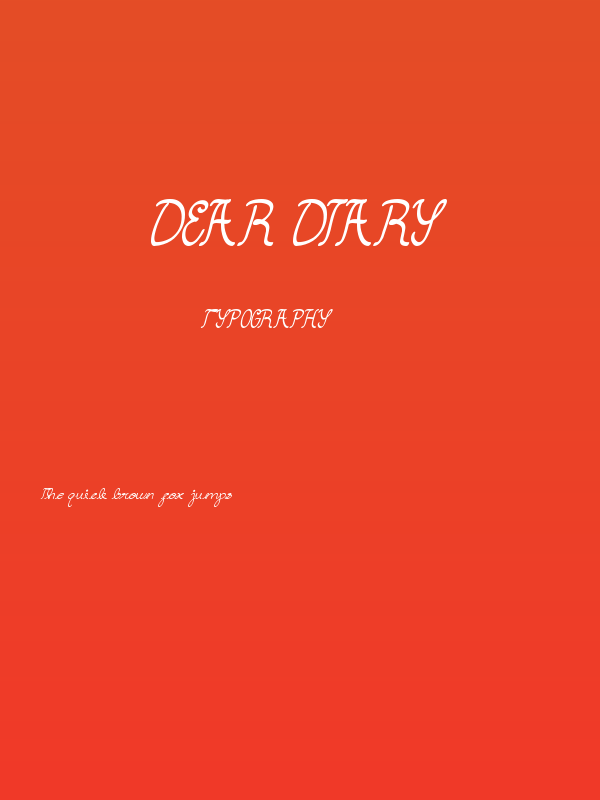Dear Diary Poster